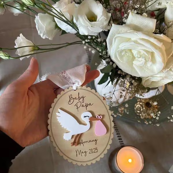Stork Baby Announcement Ornament