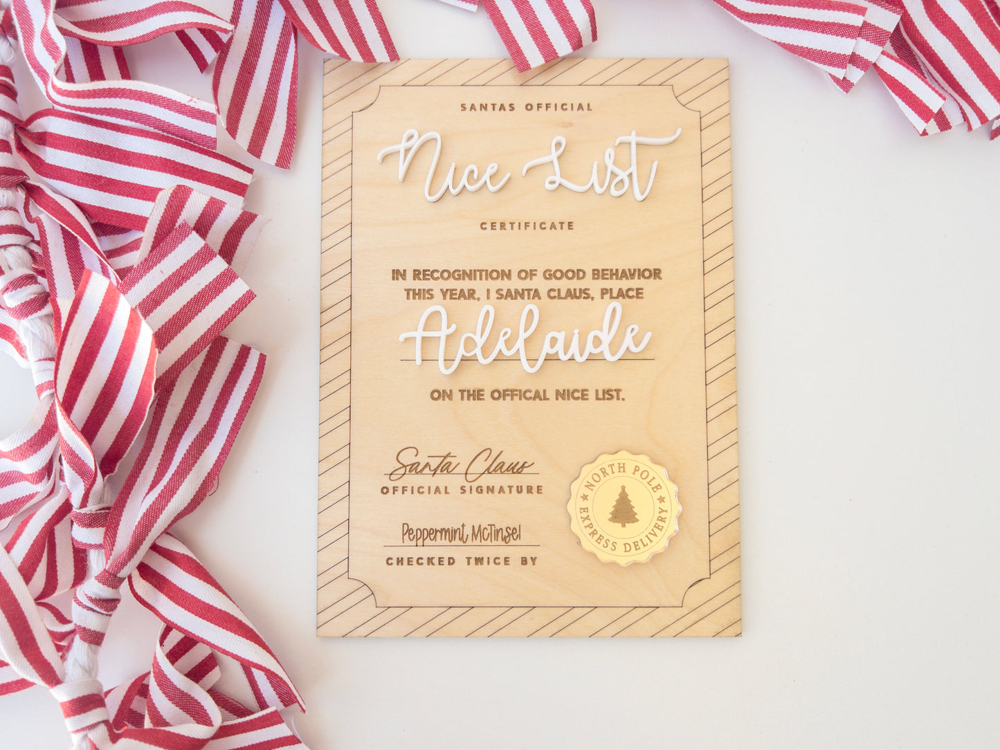 Personalized Santa Nice List Certificate