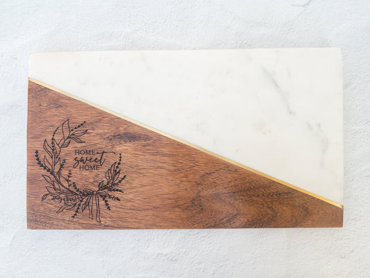 Charcuterie Board Marble/Gold/Acacia