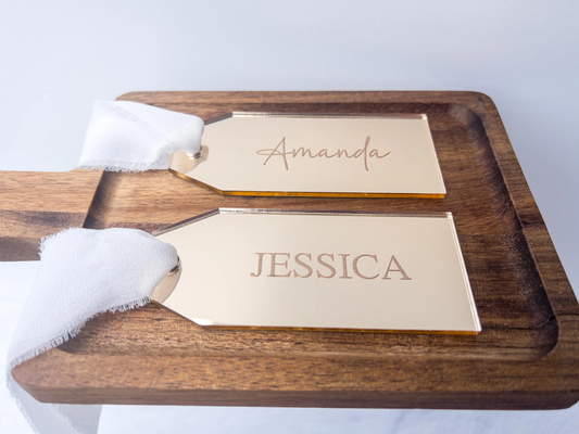 Gold Mirror Stocking Name Tag